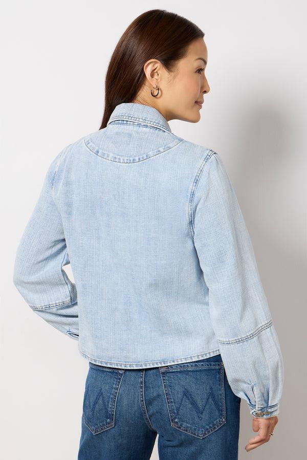 Everve Bailey Button Front Jacket Lightwash