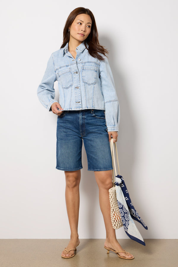 everve Bailey Button Front Jacket Lightwash