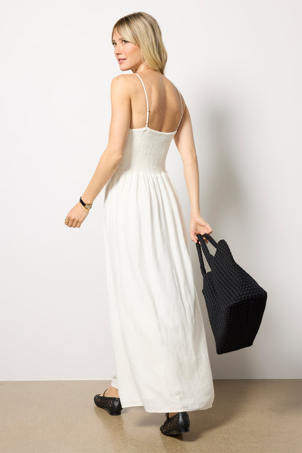 Everve Bayside Linen Maxi Dress White