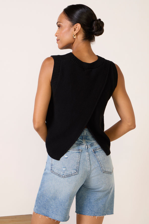 Everve Beck Cross Back Tank #0001Caviar