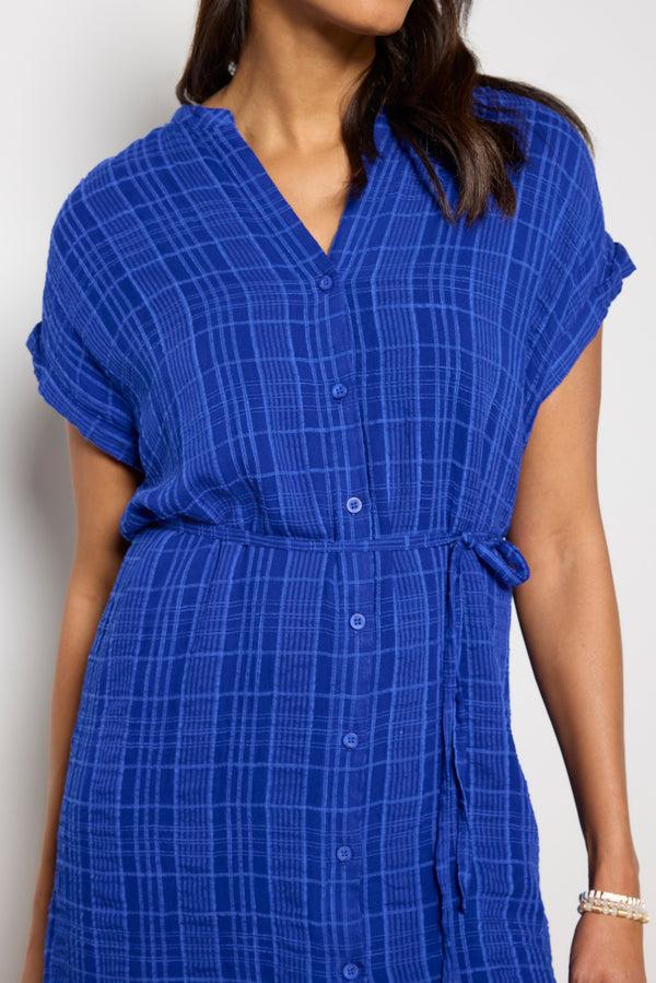 Everve Belted Shirred Mini Dress Tropicaltwilight