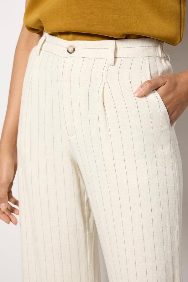 Everve Bennett Pinstripe Pant Flax