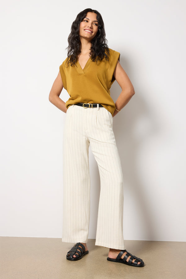everve Bennett Pinstripe Pant Flax