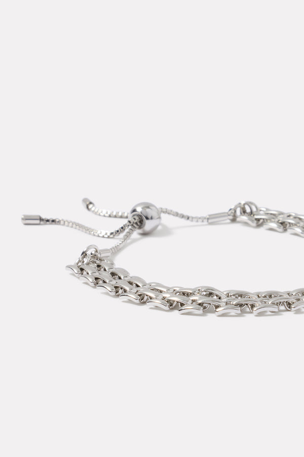 Everve Benson Mesh Pull Bracelet Silver