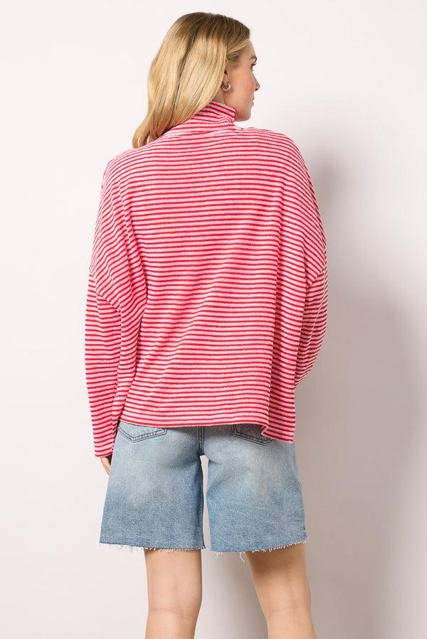 Everve Besos Quarter Zip Redstripe