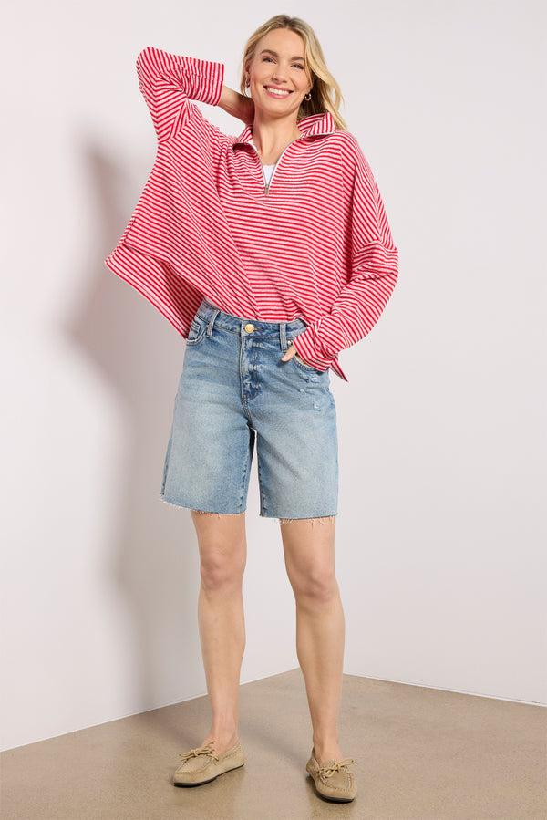 everve Besos Quarter Zip Redstripe