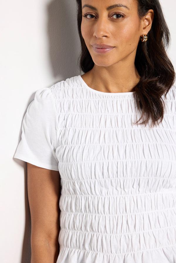 Everve Better Together Smocked Top White