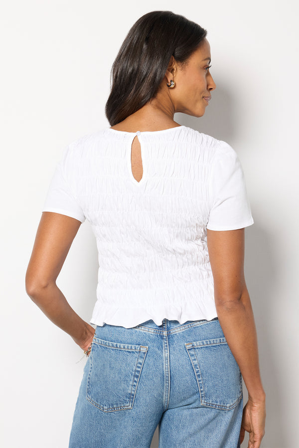 Everve Better Together Smocked Top White