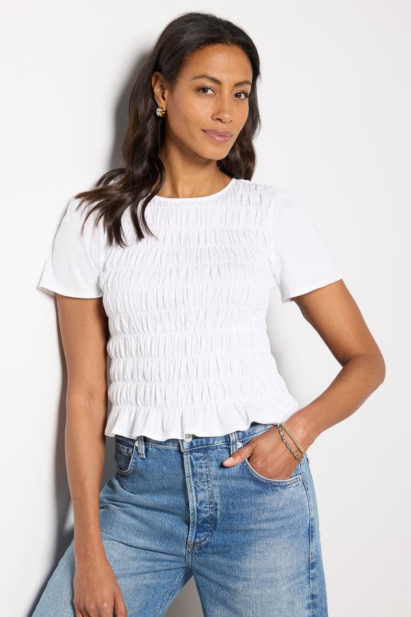 everve Better Together Smocked Top White