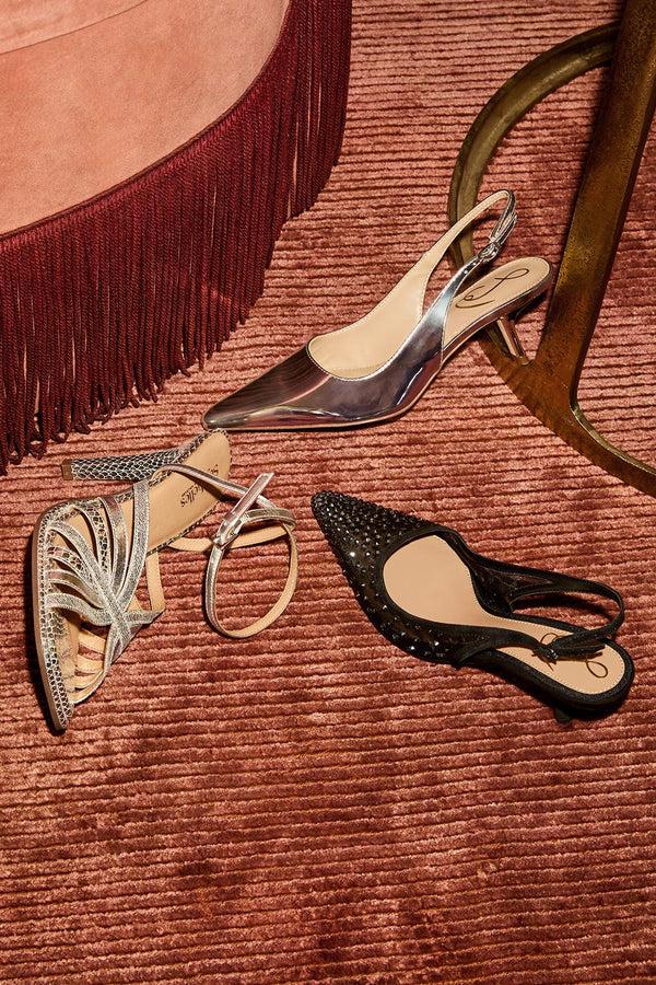 Everve Bianka Mesh Sling Back Heel Black