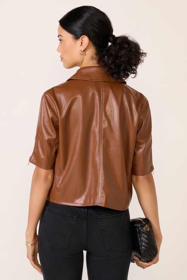 Everve Billie Half Sleeve Moto Cognac
