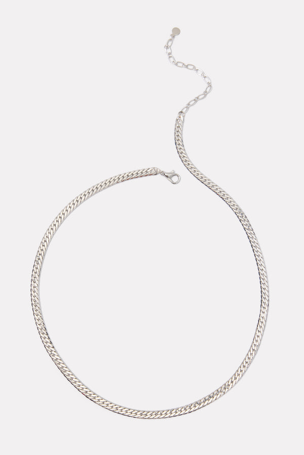 everve Bina Curb Chain Necklace Silver