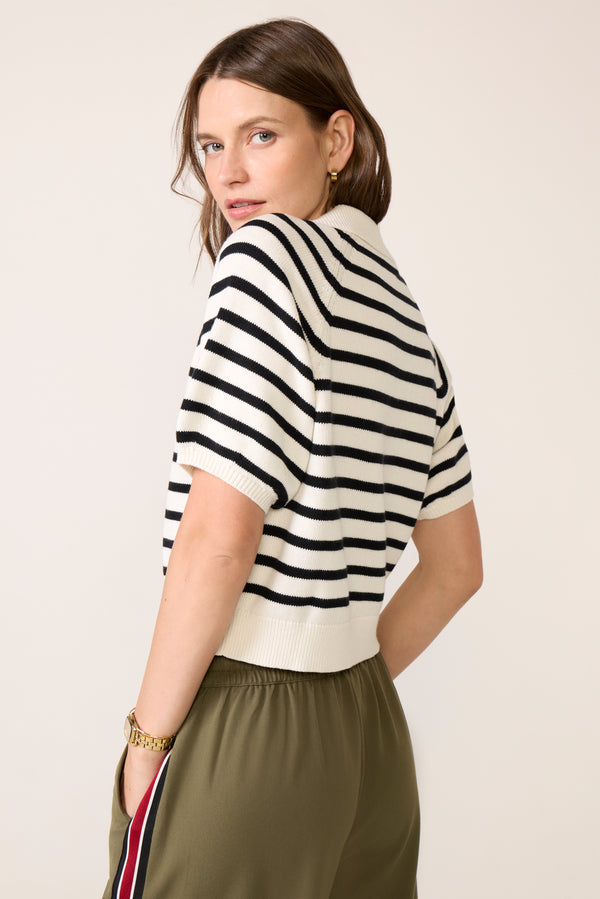 Everve Birch Top Pullover Antiquewhite/Black