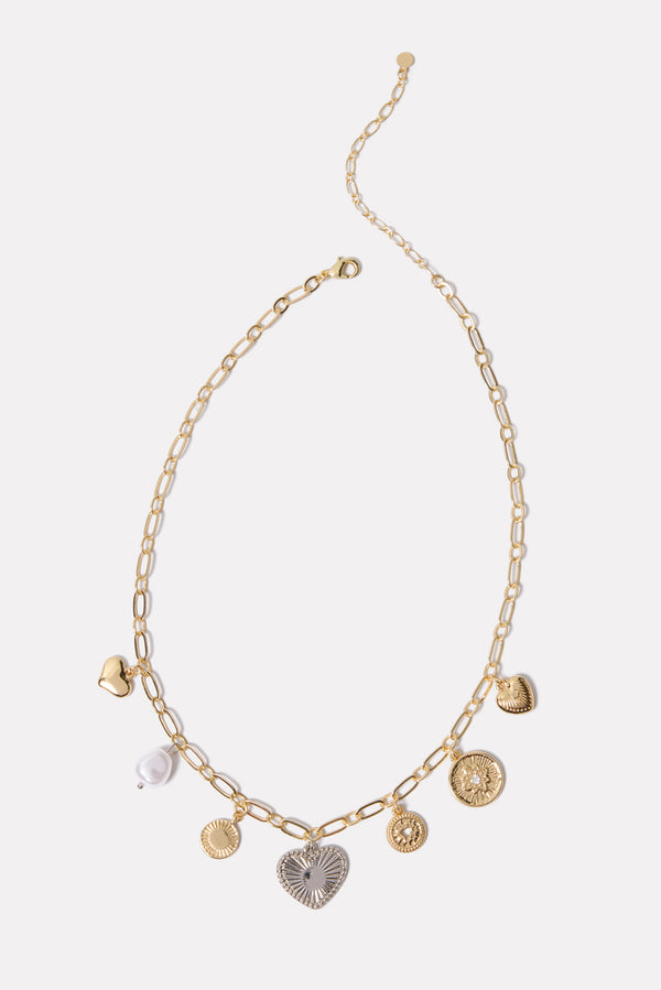 Everve Blair Charm Necklace Gold/Silver