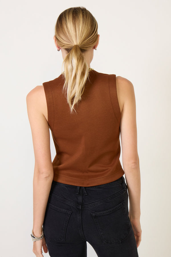 Everve Blair Ponte Vest Brown