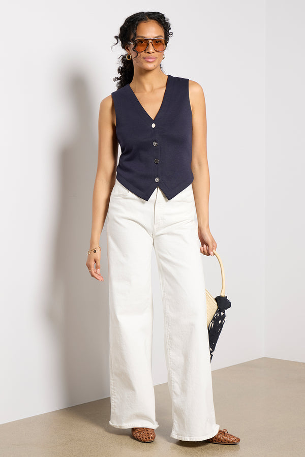 Everve Blair Ponte Vest Navy