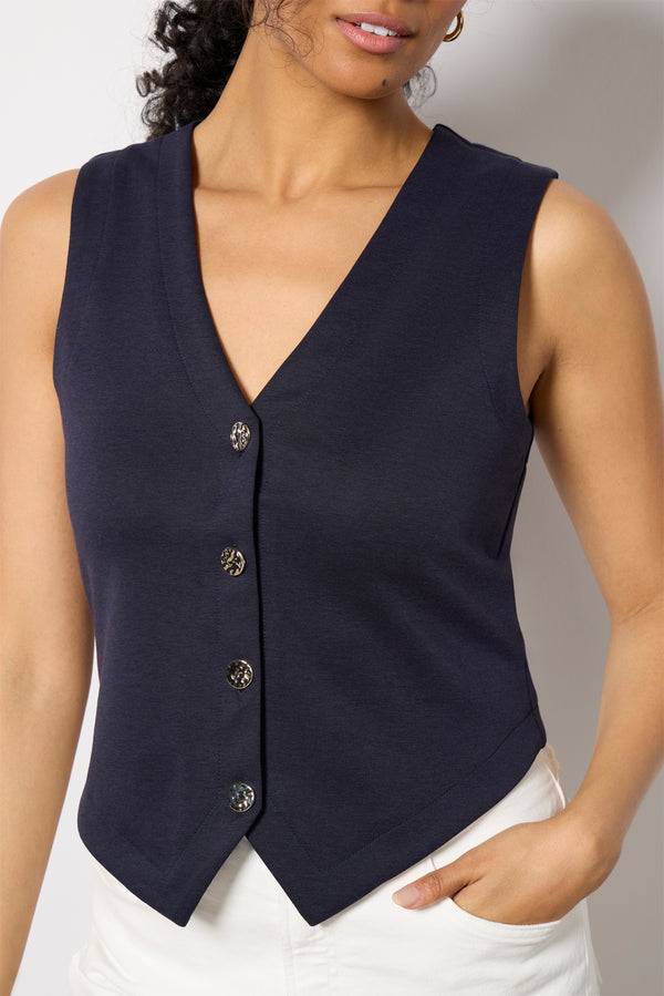 Everve Blair Ponte Vest Navy