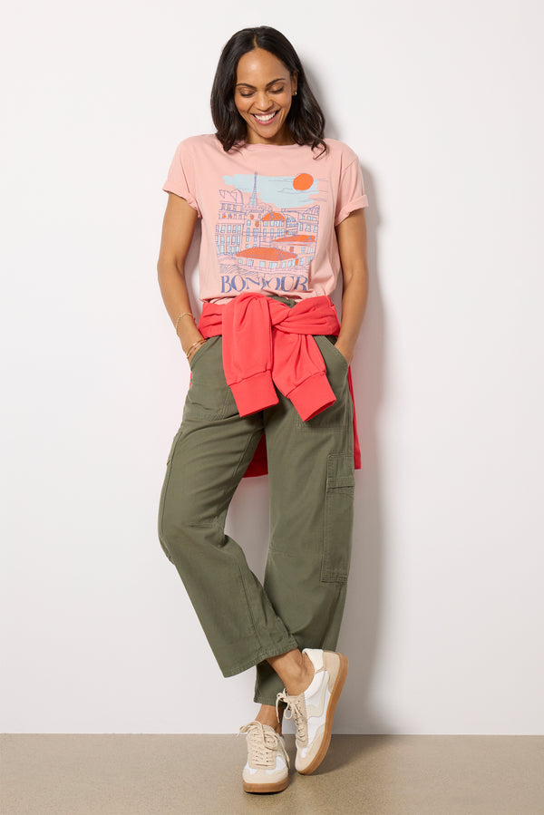 Everve Bonjour Tee Vintageapricot