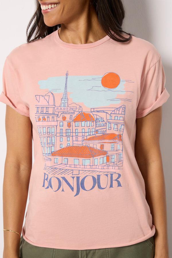 Everve Bonjour Tee Vintageapricot