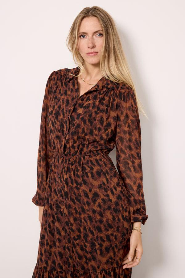 Everve Bowie Button Front Dress Animal