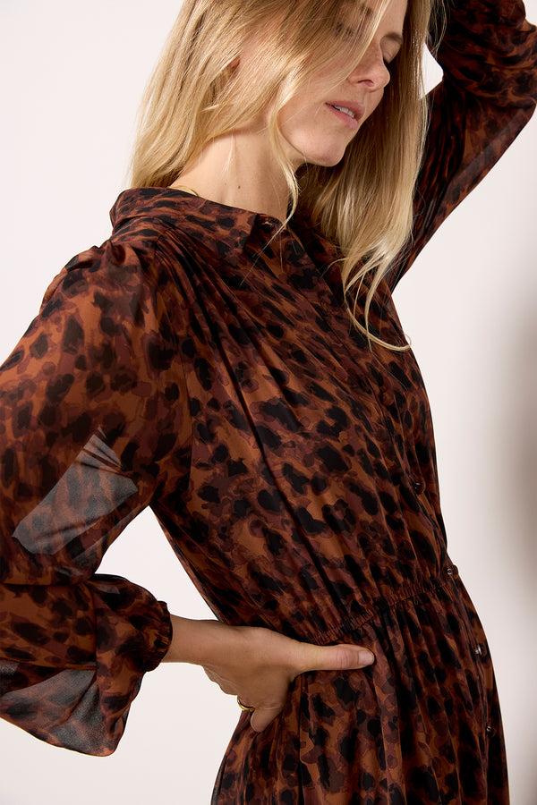 Everve Bowie Button Front Dress Animal