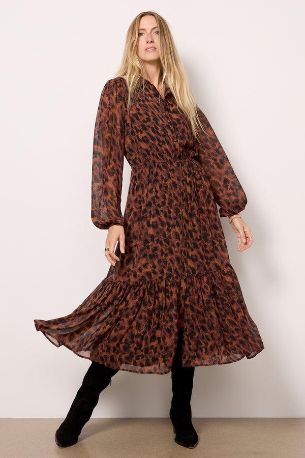 everve Bowie Button Front Dress Animal