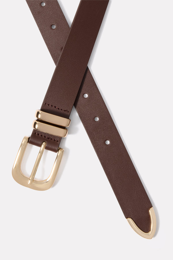 Everve Brantley Belt Chocolate/Gold