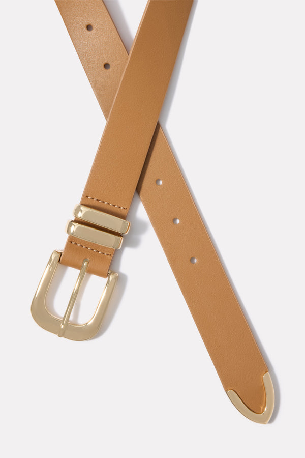 Everve Brantley Belt Cognac/Gold
