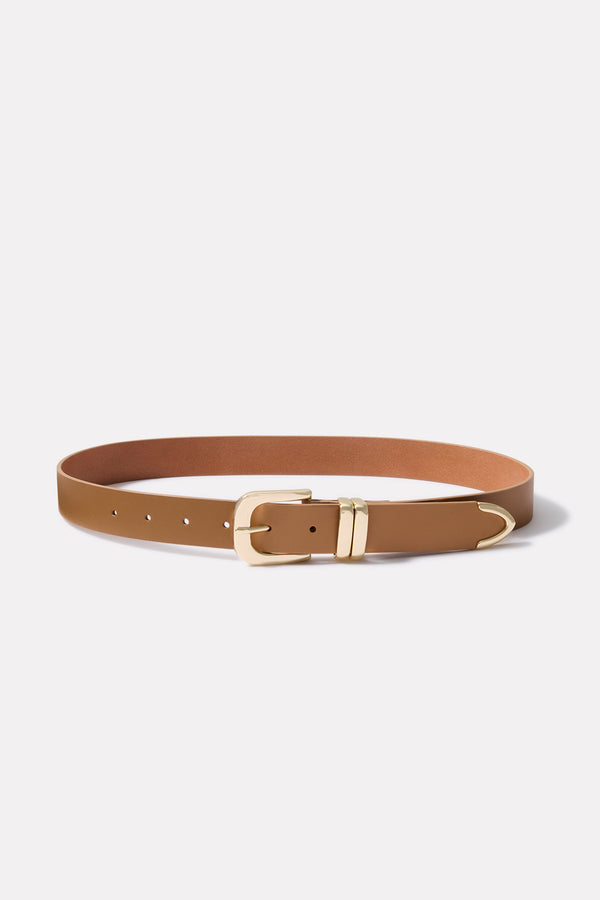 everve Brantley Belt Cognac/Gold