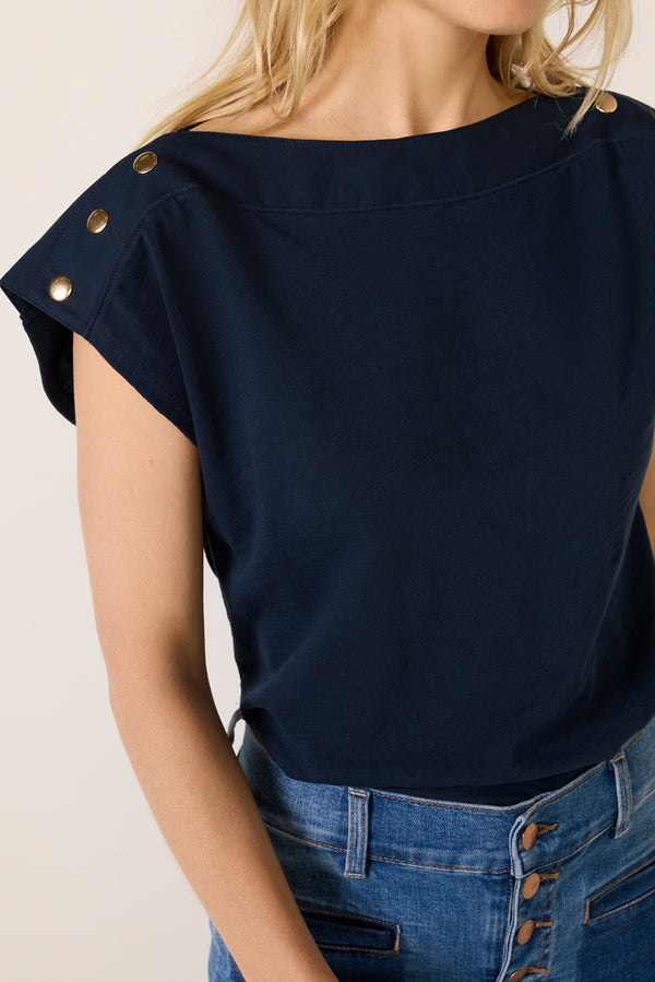 Everve Brooks Boatneck Top Nightsky