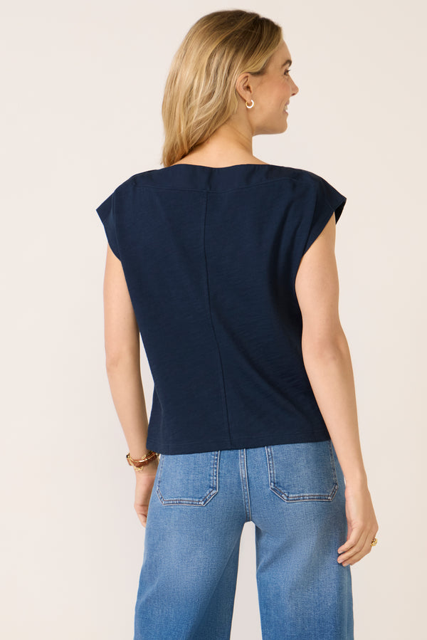 Everve Brooks Boatneck Top Nightsky