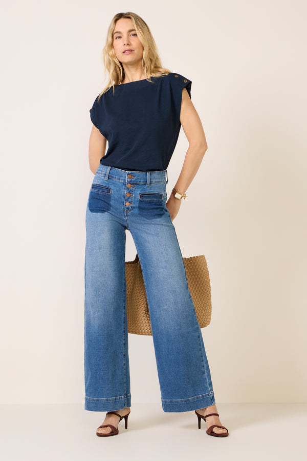 everve Brooks Boatneck Top Nightsky