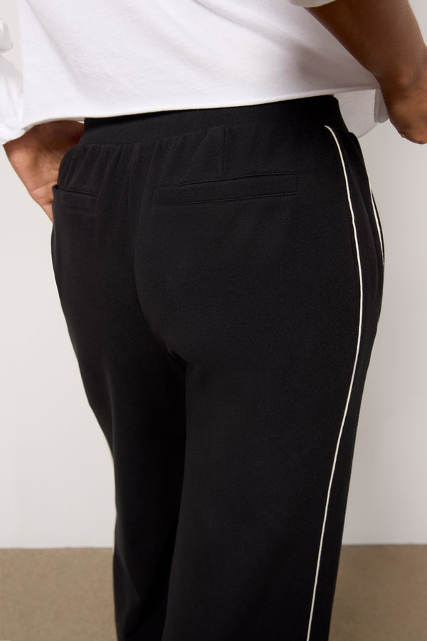 Everve Brushed Rib Wide Leg Pant 28` Black