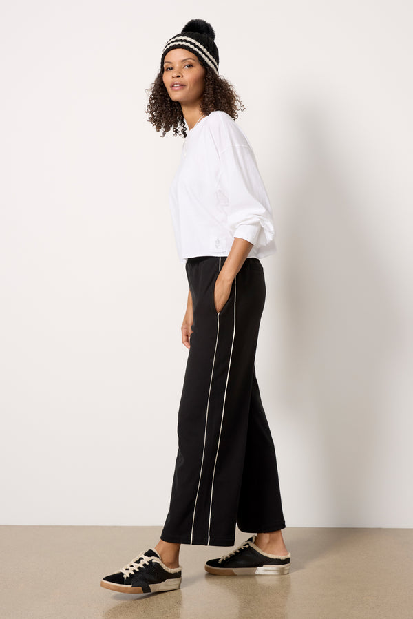 everve Brushed Rib Wide Leg Pant 28` Black