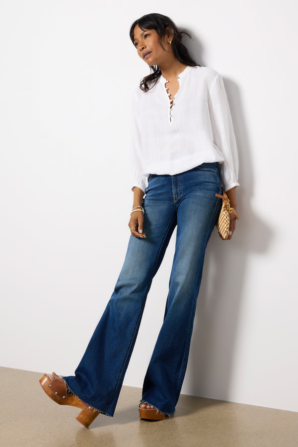 everve Button Front Textured Shirt White