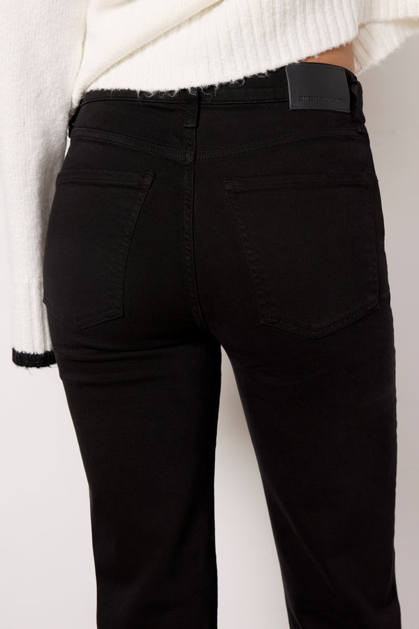 Everve Caia High Rise Straight Jean Plushblack