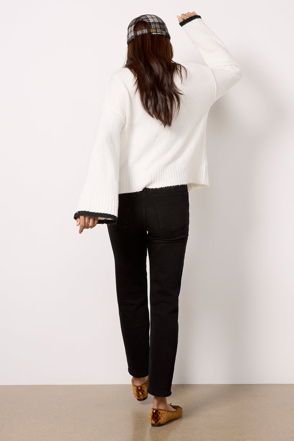 Everve Caia High Rise Straight Jean Plushblack