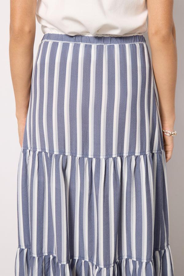 Everve Cali Stripe Skirt Bluemarina