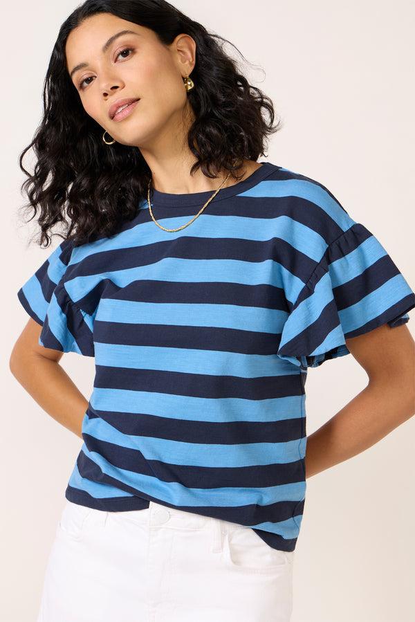 Everve Camille Ruffle Sleeve Top Rugby