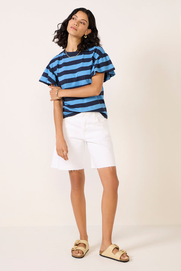 everve Camille Ruffle Sleeve Top Rugby