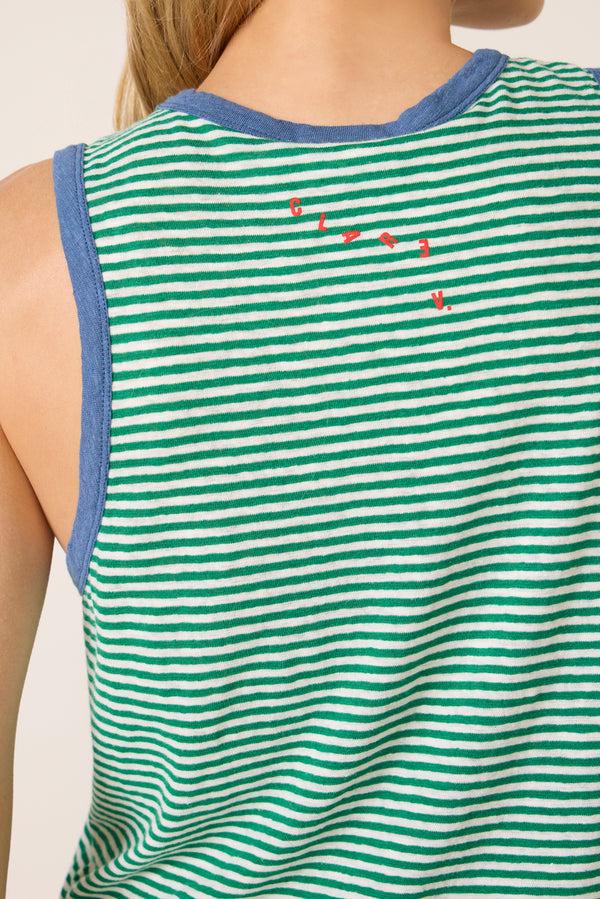 Everve Camp Fit Tank Green/Creamstripe
