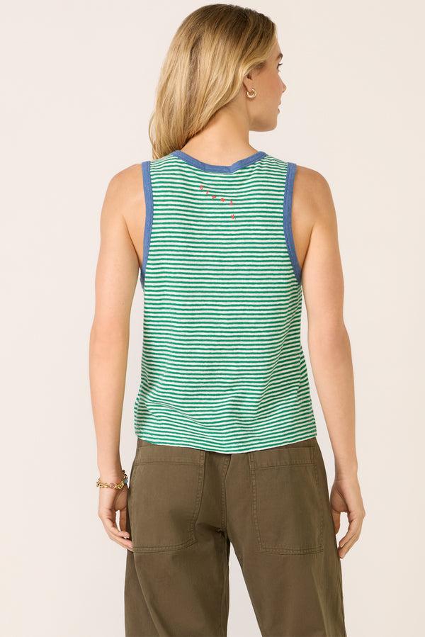 Everve Camp Fit Tank Green/Creamstripe