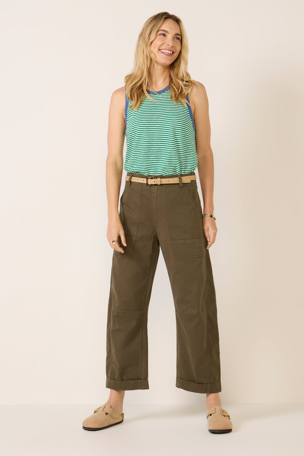 everve Camp Fit Tank Green/Creamstripe