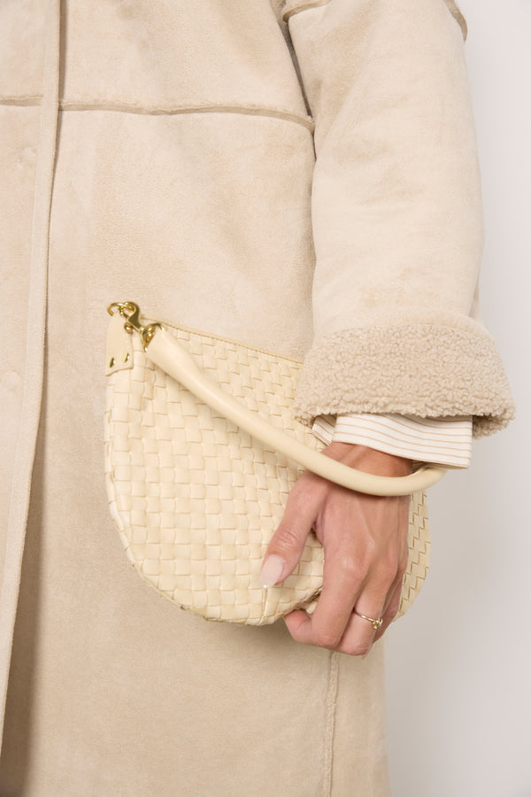 Everve Cara Sherpa Coat Ecru