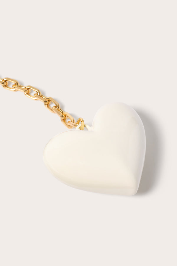 Everve Carina Heart Drop Necklace White/Gold