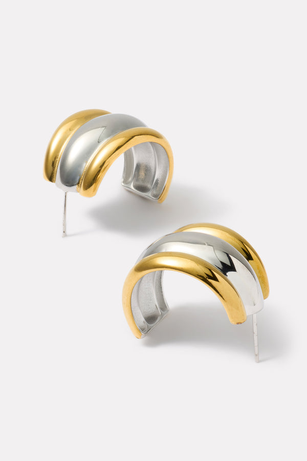 everve Carla Triple Statement Hoop Gold/Silver