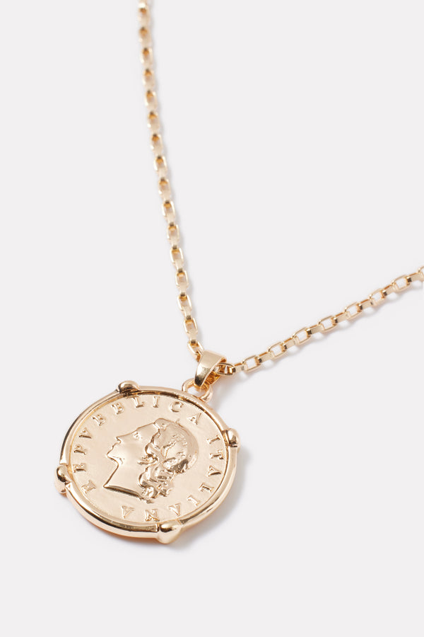 Everve Carlton Coin Necklace Gold