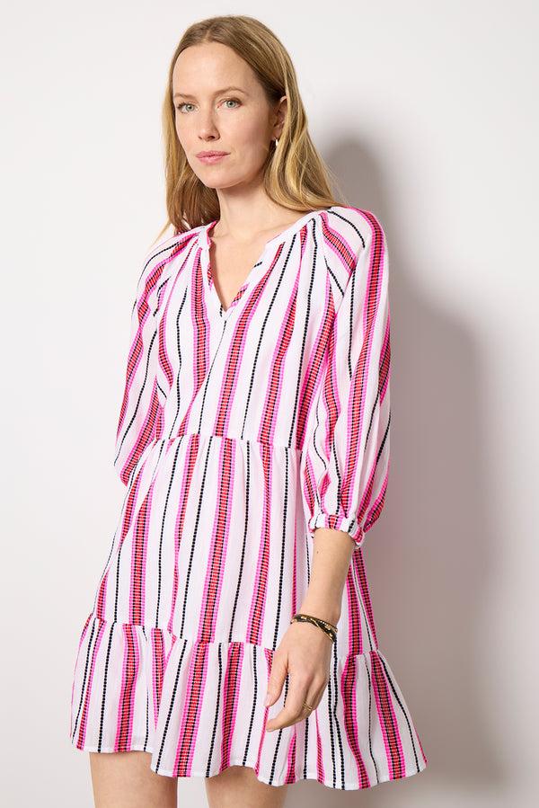 Everve Cassidy Dress Pink/Redstripe