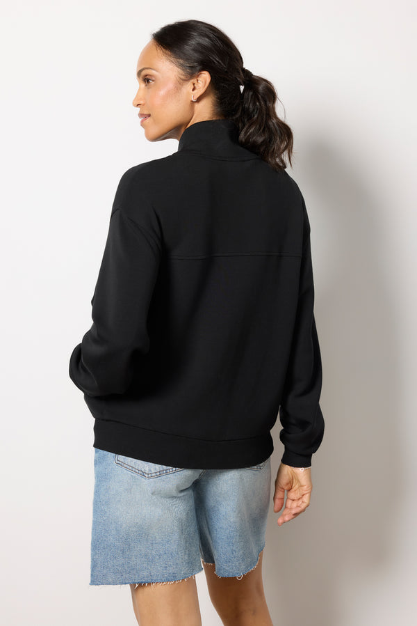Everve Celeste Button Through Sweat Black