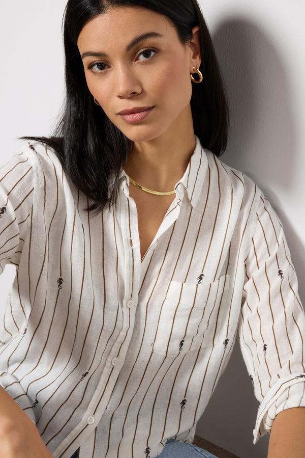 Everve Charli Shirt Stripedseahorses
